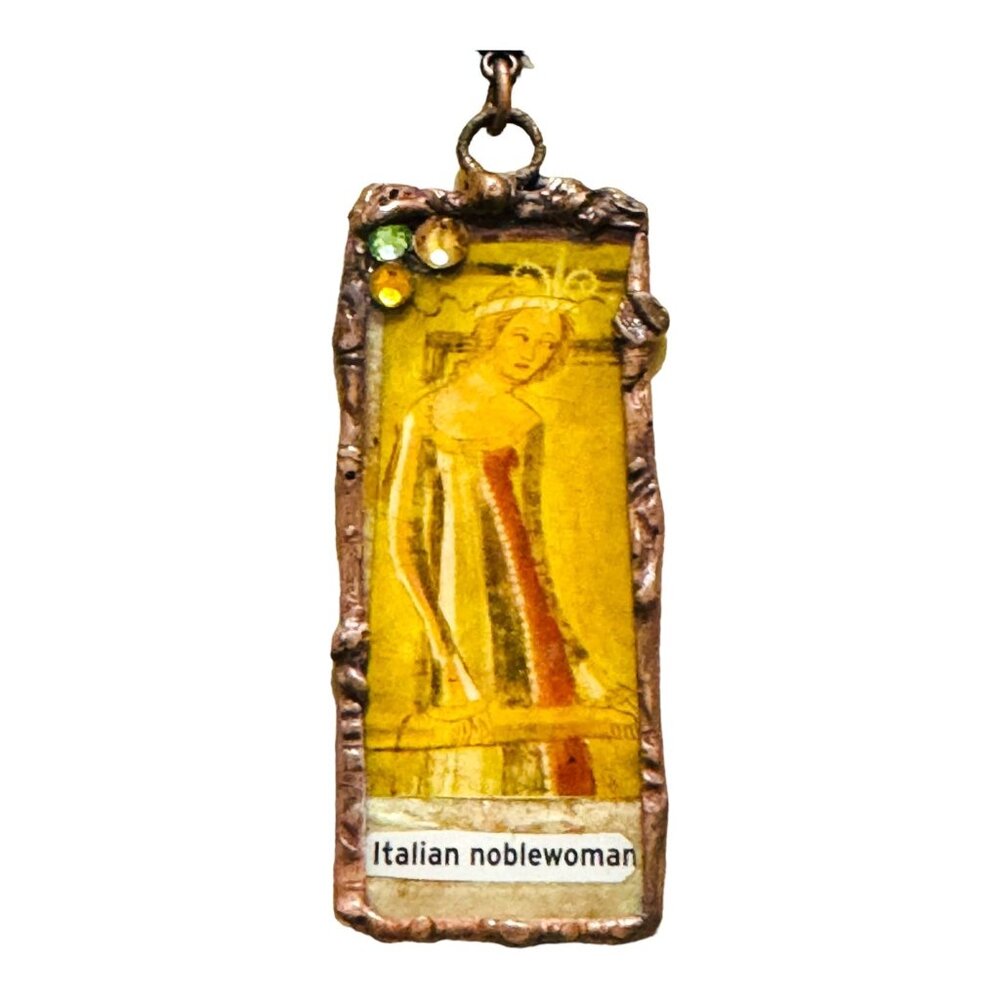 Mixed Media Art Canvas in Glass, Metalwork Nat. Stones & Handmade  Clay Cameos - Picture 9 of 17
